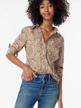 J. Crew Slim Perfect Shirt 16 Liberty Lee Manor Paisley Button Down Preppy